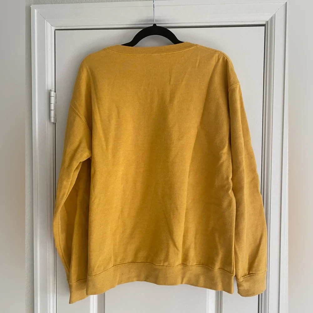 Women’s Crew Neck Sweatshirt Acadia National Park | Mustard Yellow | Medium - Picture 4 of 5